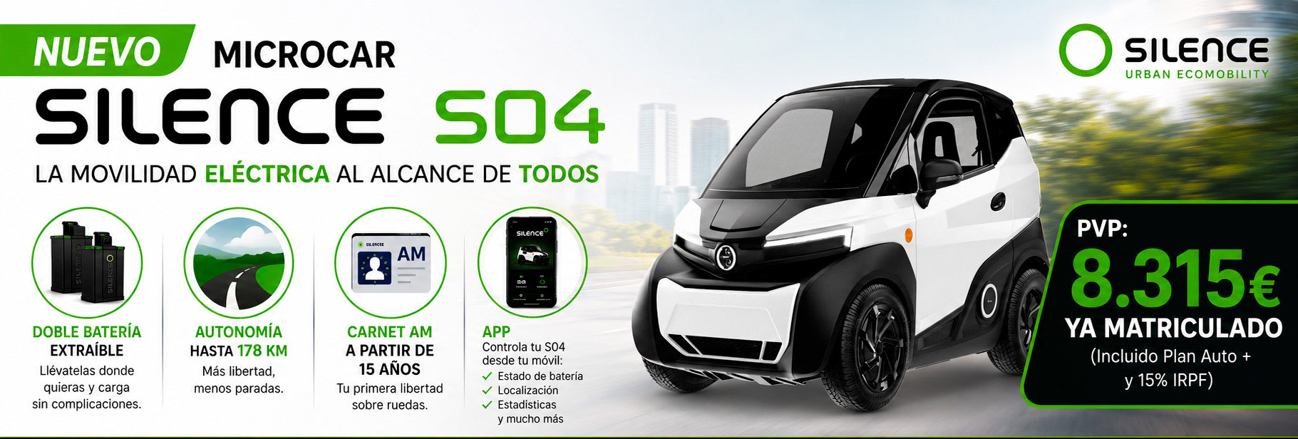 Nuevo Microcar Silence S04: el primer microcar eléctrico disponible en Electric City - vehículos eléctricos