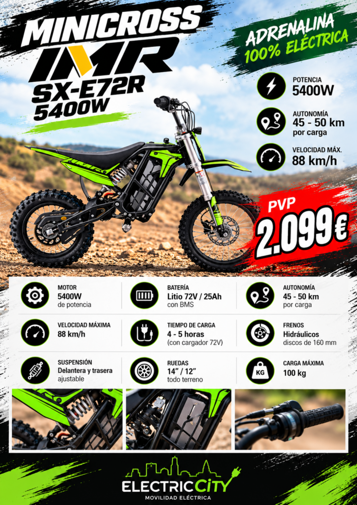 MINICROSS ELECTRICA IMR SX-E72R 5400w - vehículos eléctricos