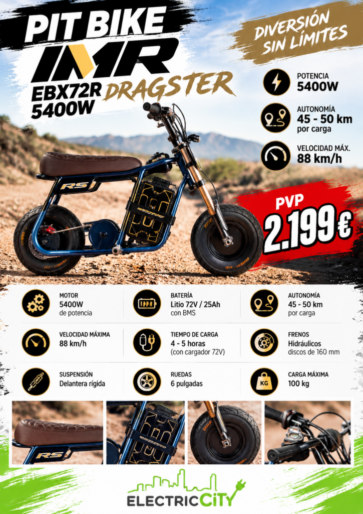 PIT BIKE IMR DRAGSTER EBX72R 5400w - vehículos eléctricos